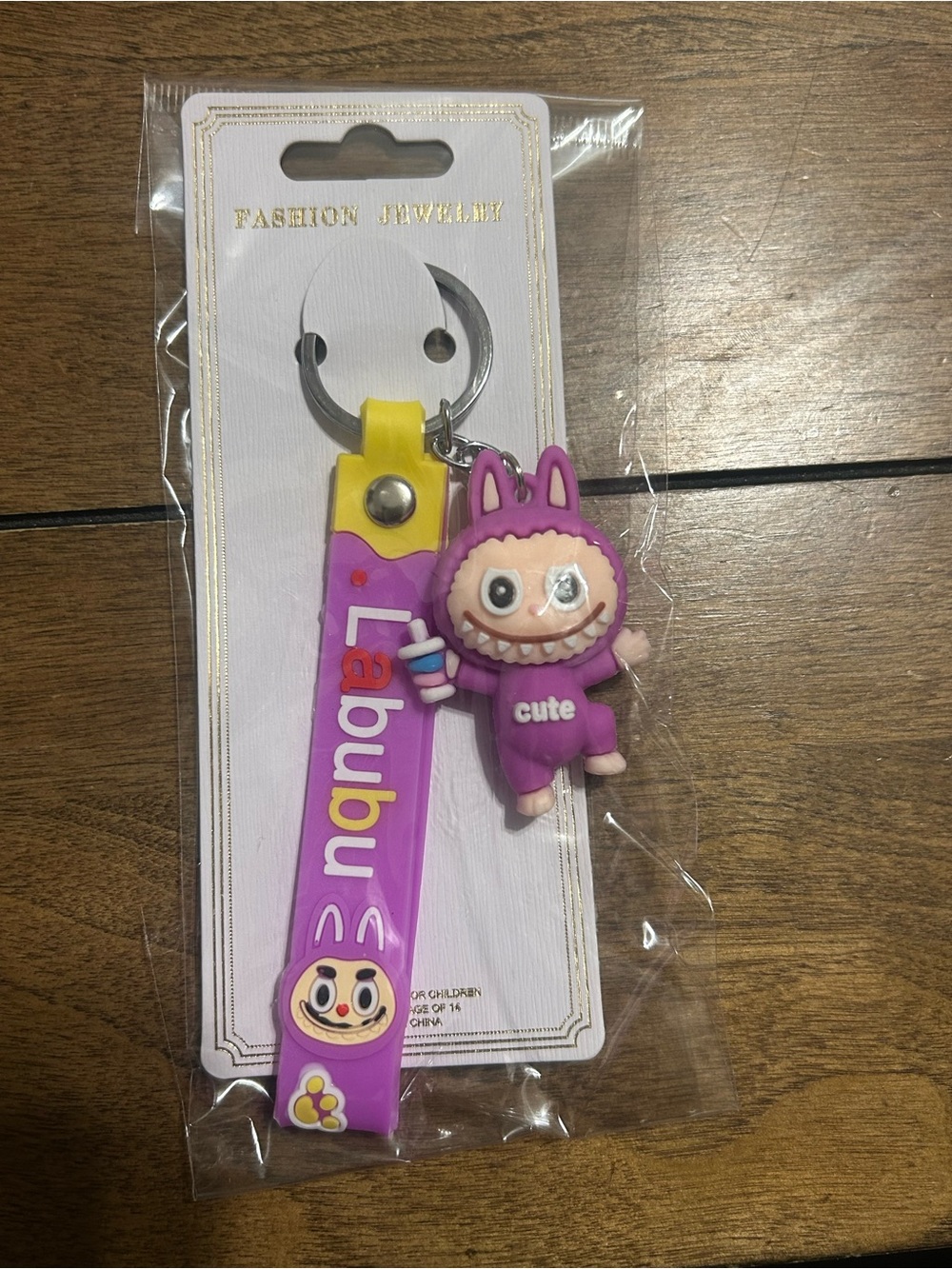 Purple Character Keychain with Strap - Unbranded